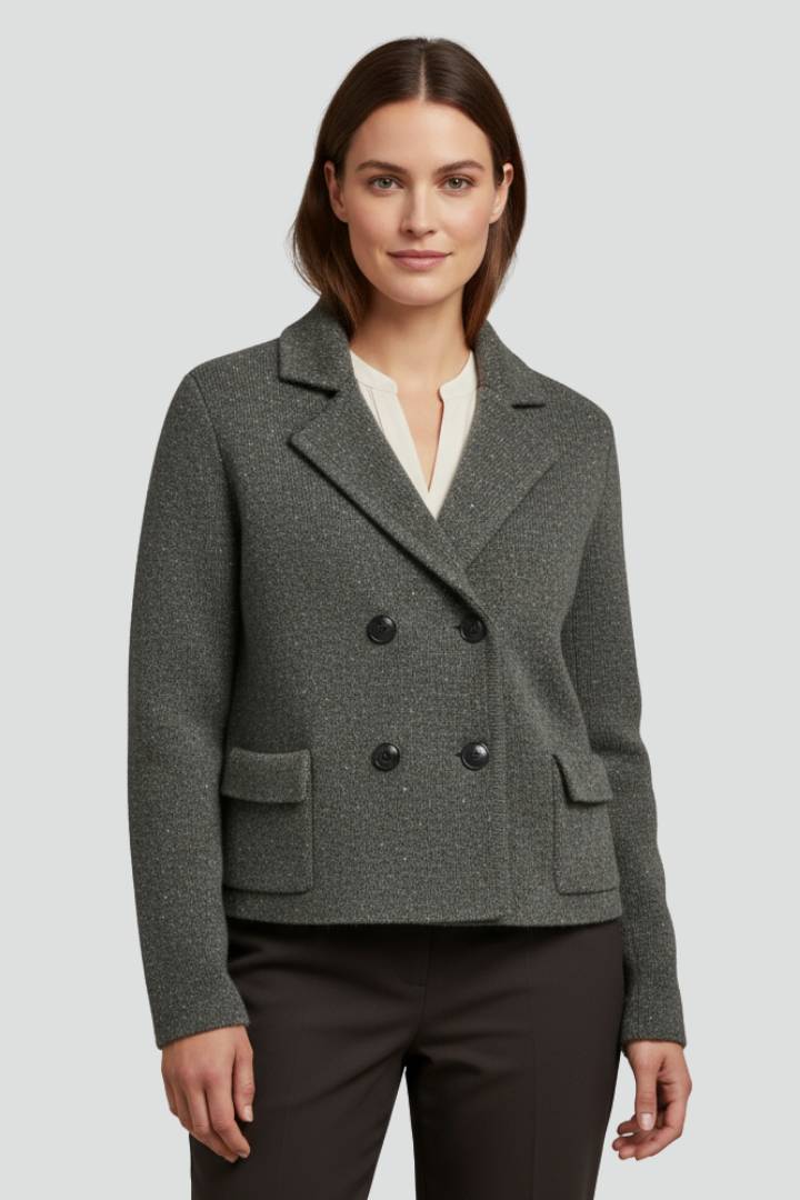 Women’s Knit Cardigan with Lapel Neck and Button Front