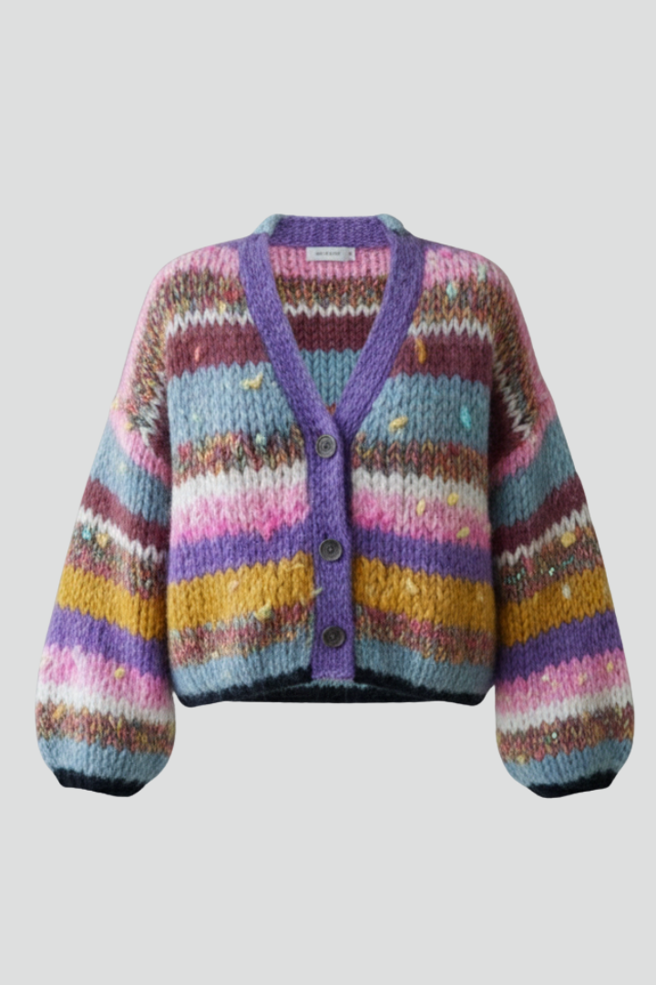 Women’s Knitted Cardigan with Open Front and Textured Finish