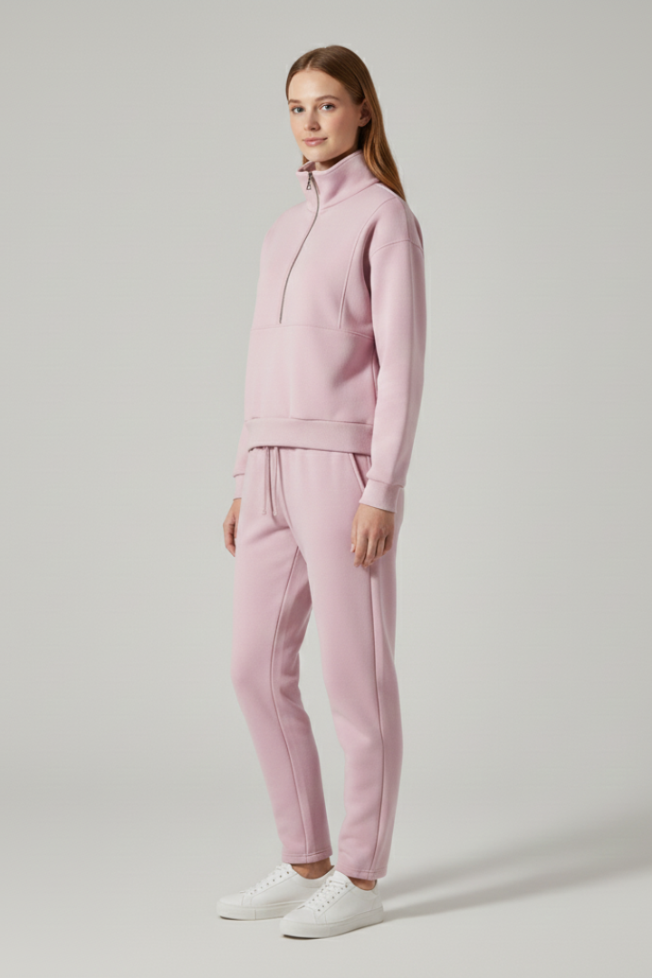 Women’s Lounge Set with Half Zip and Jogger Trousers