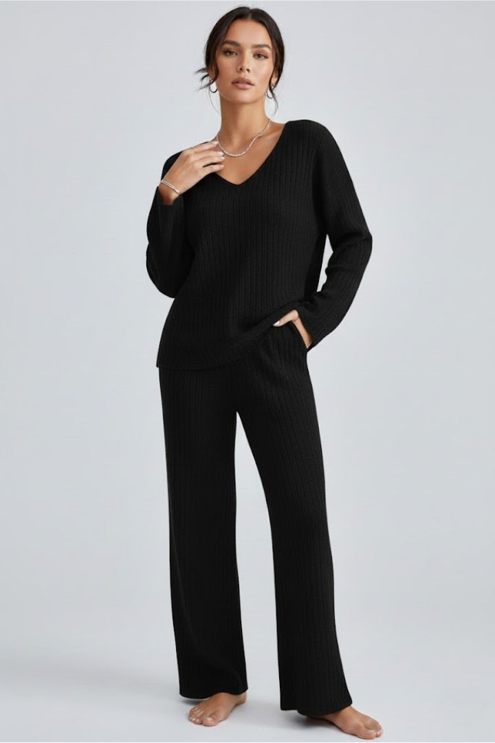 Women’s Lounge Set with V Neck Pullover