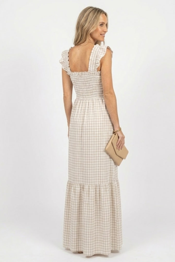 Women’s Maxi Dress with Plaid Pattern