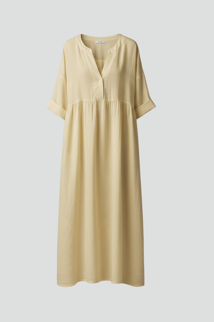 Women’s Maxi Dress with V Neckline and Long Sleeves