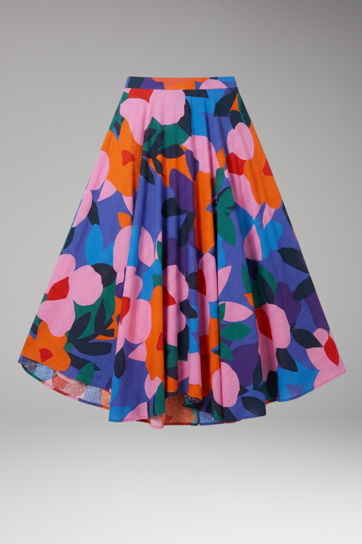 Women’s Maxi Skirt with Elastic Waist and Graphic Print