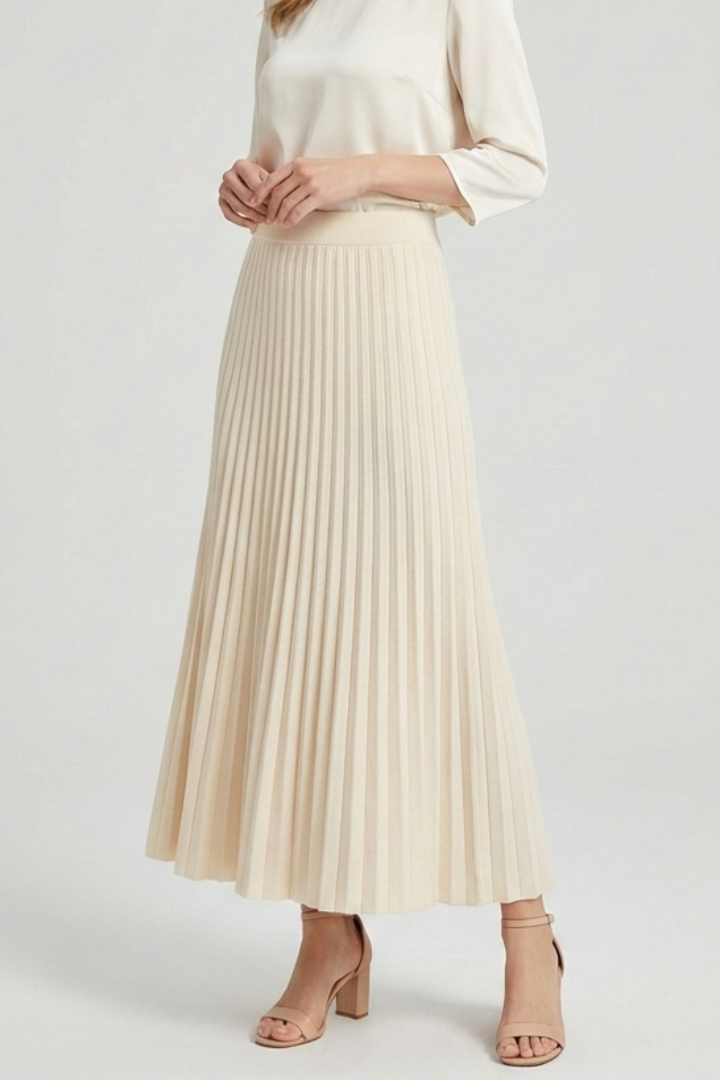 Women’s Maxi Skirt with Pleats and Elastic Waist