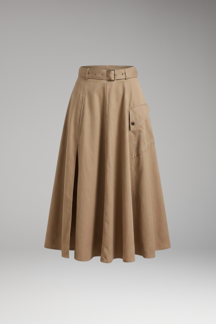 Women’s Maxi Skirt with Side Pockets and High Slit