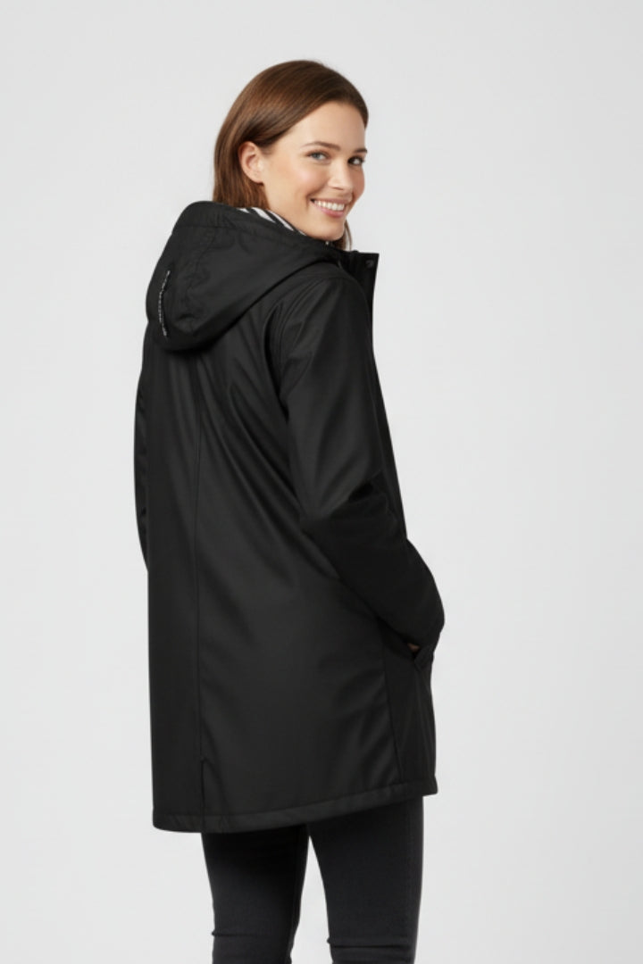 Women’s Mid Length Raincoat with Adjustable Hood