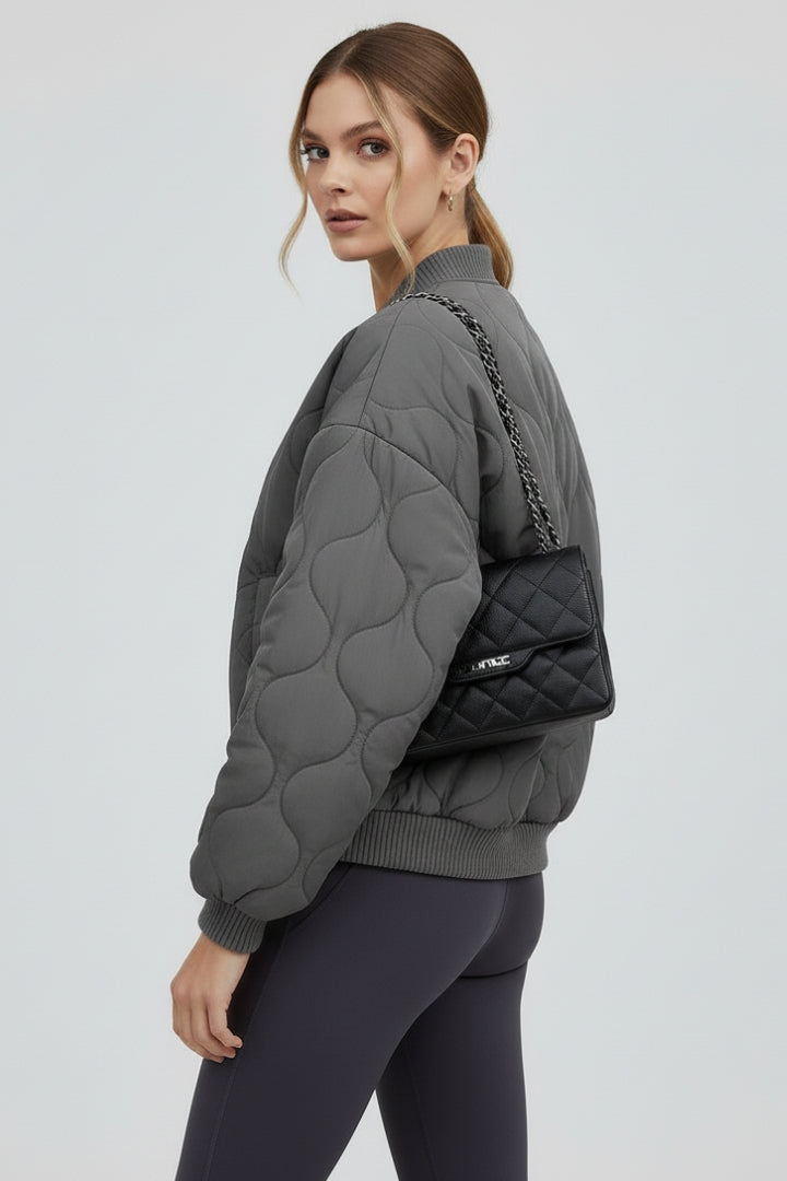 Women’s Oversized Quilted Bomber Jacket