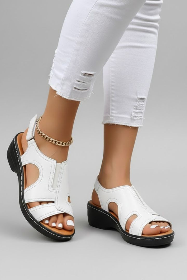 Women’s Platform Sandals with Open Toe and Cutout Upper
