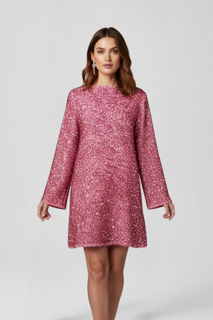 Women’s Shimmer Dress with Long Sleeves