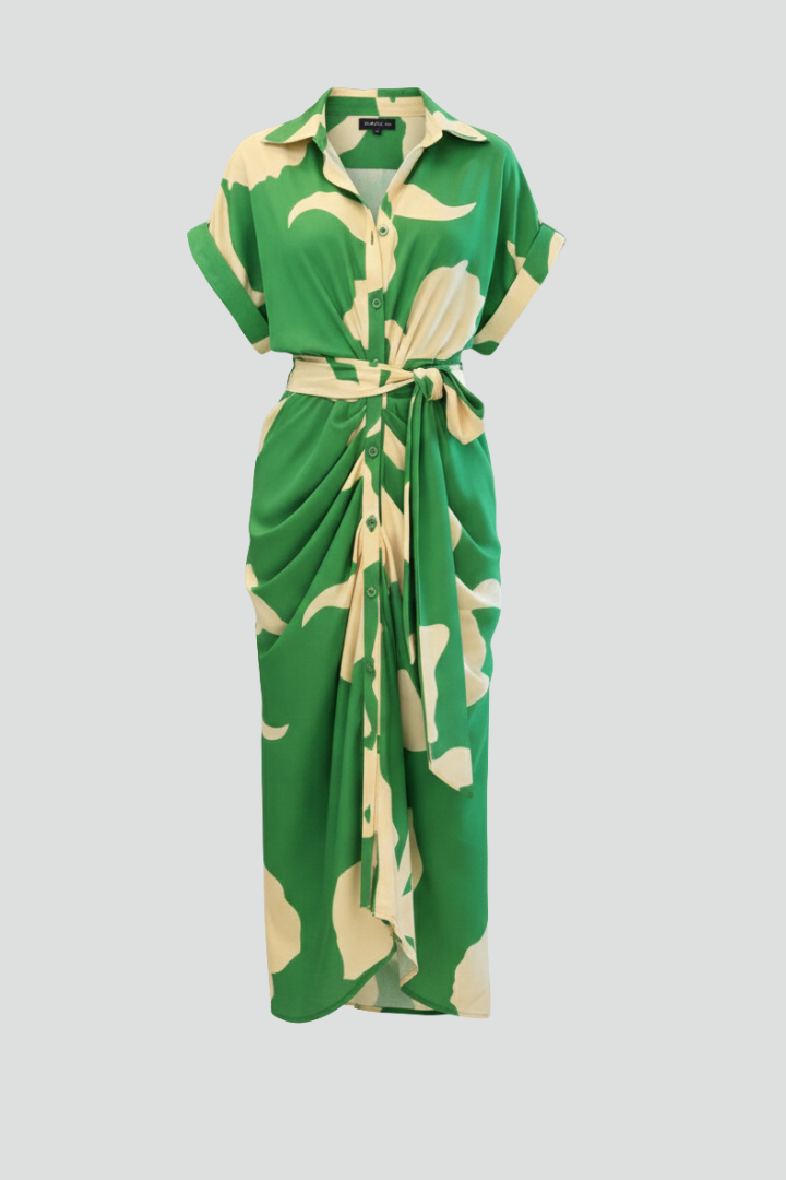 Women’s Shirt Dress with Belt and Short Sleeves