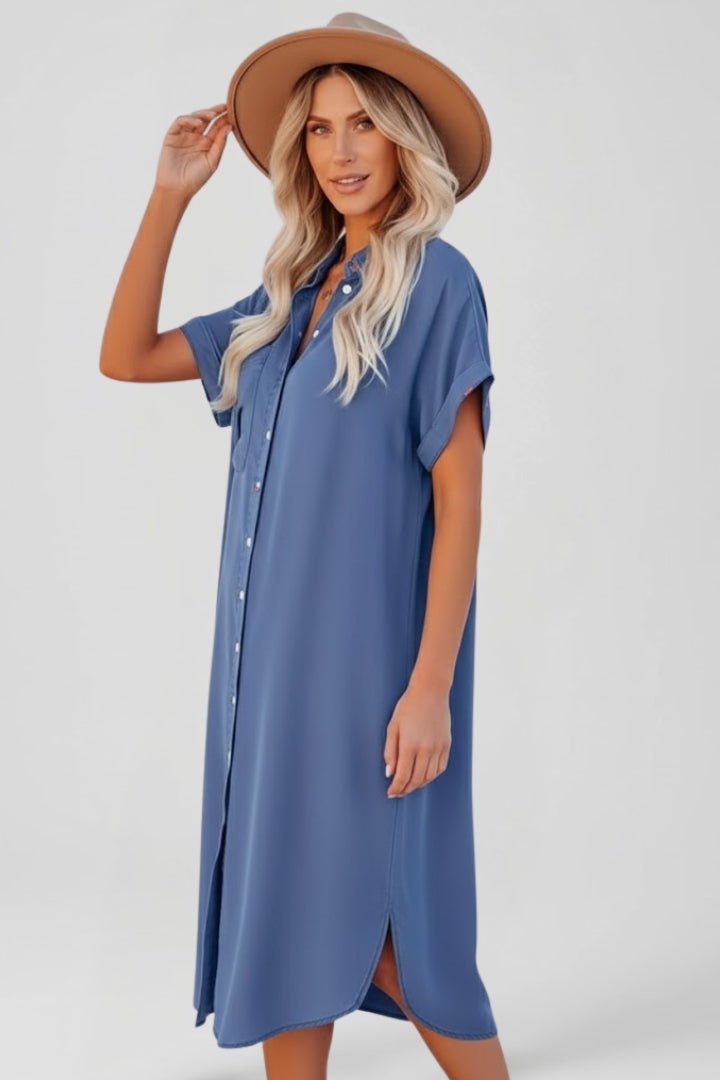 Women’s Shirt Dress with Button Down Front