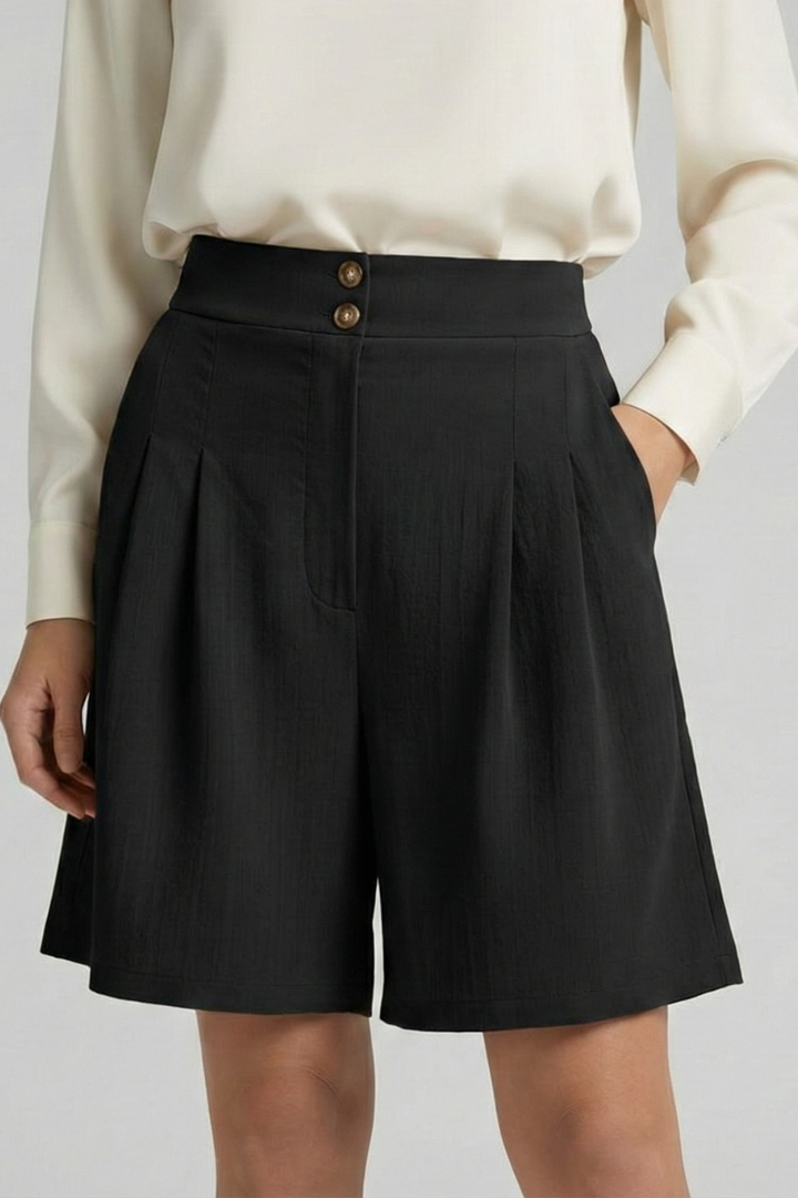 Women’s Shorts with Button Waist and Wide Legs