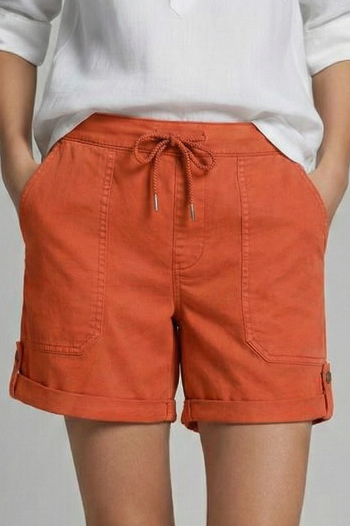Women’s Shorts with Drawstring Waist and Rolled Hem