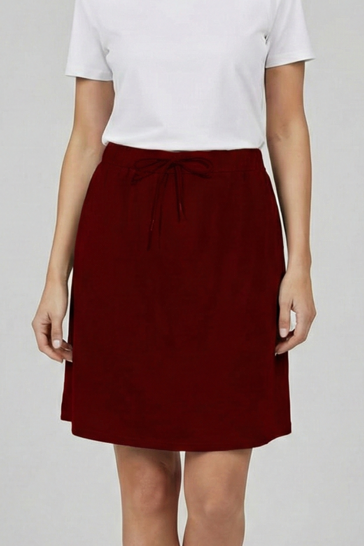 Women’s Skirt with Drawstring Waist and Built-In Shorts