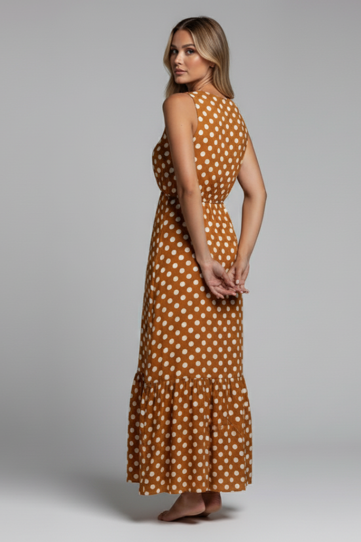 Women’s Maxi Dress with Wrap Front and Asymmetric Hem