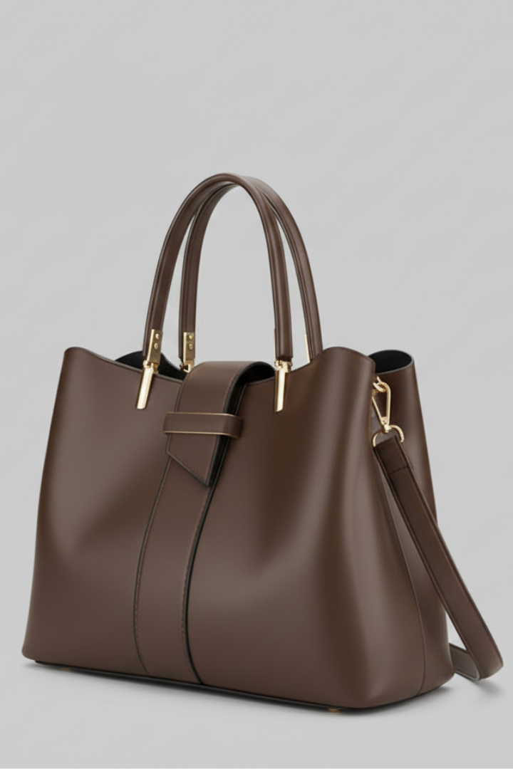 Women’s Structured Shoulder Bag with Handles and Strap