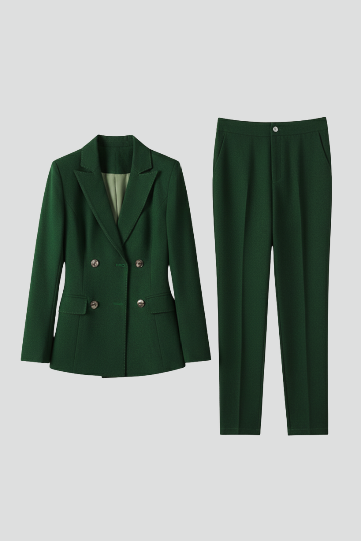Women’s Suit Set with Blazer and Straight-Leg Trousers