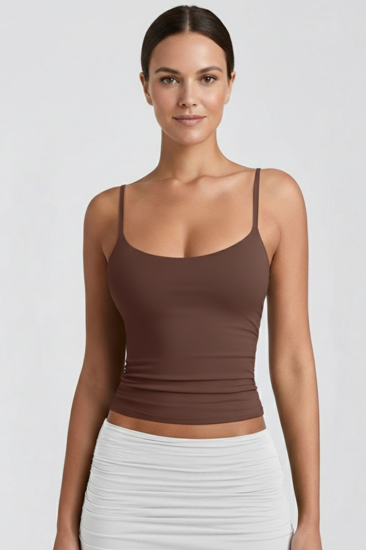 Women’s Tank Top with Scoop Neck and Thin Straps