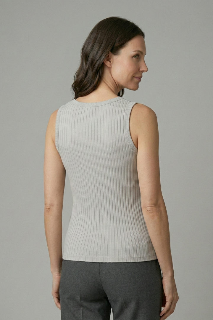 Women’s Tank Top with V-Neck and Ribbed Surface