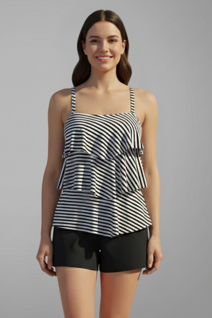 Women’s Tankini Set with Scoop Neck and Shorts