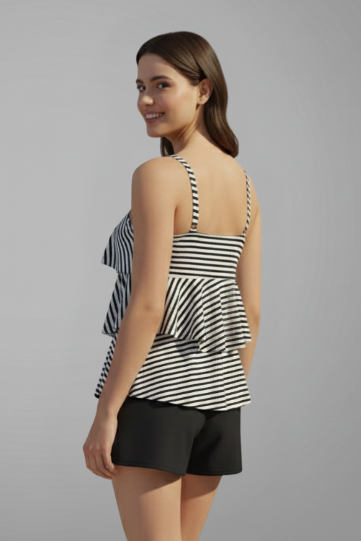 Women’s Tankini Set with Scoop Neck and Shorts