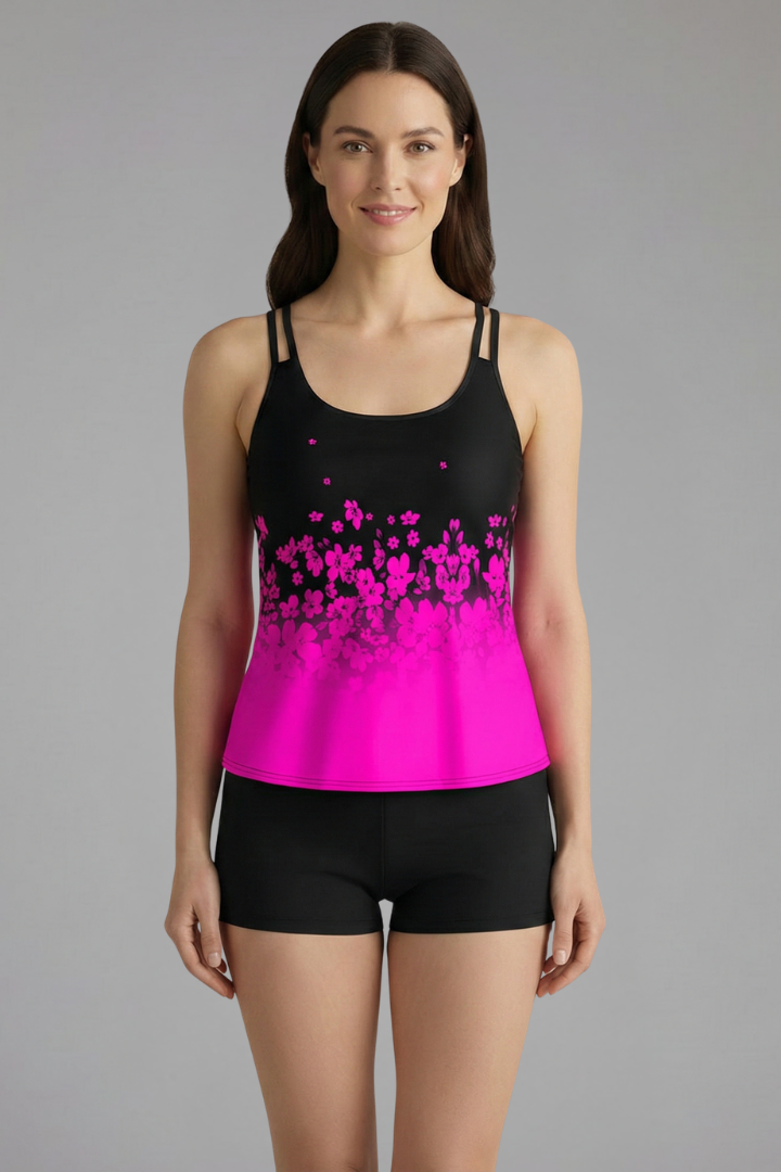 Women’s Tankini Set with Scoop Neck and Shorts