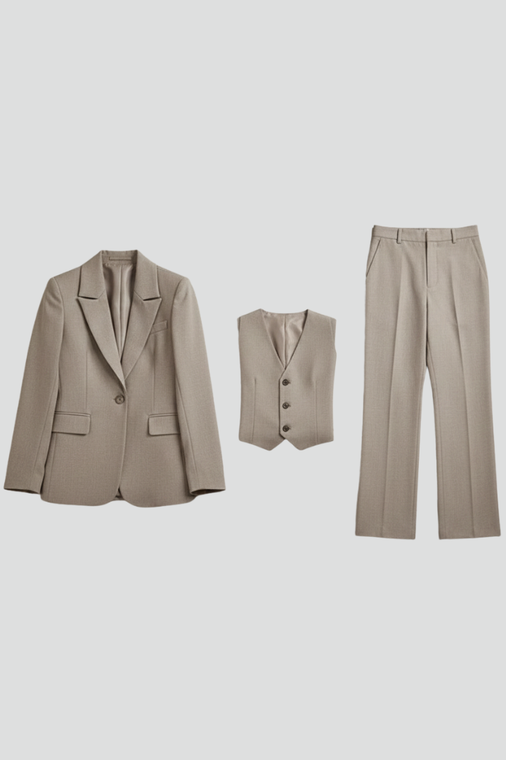 Women’s Three-Piece Set with Blazer and Trousers