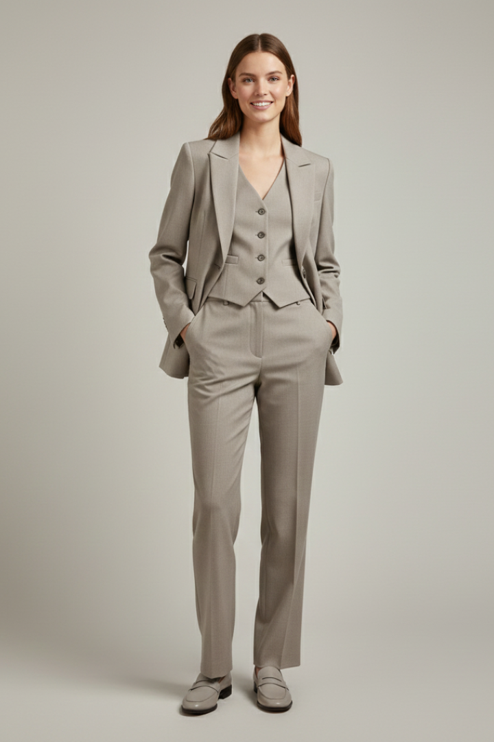 Women’s Three-Piece Set with Blazer and Trousers