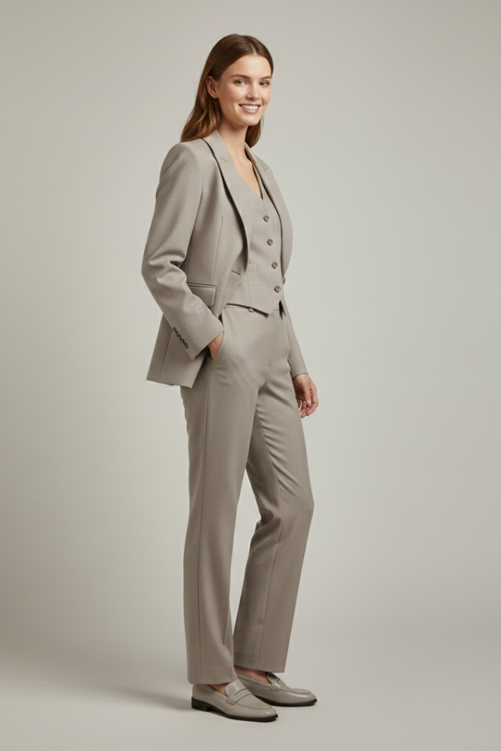 Women’s Three-Piece Set with Blazer and Trousers