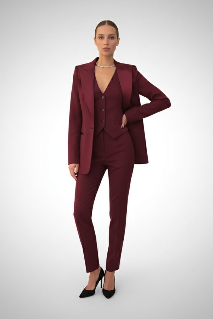 Women’s Three-Piece Suit with Blazer and Waistcoat