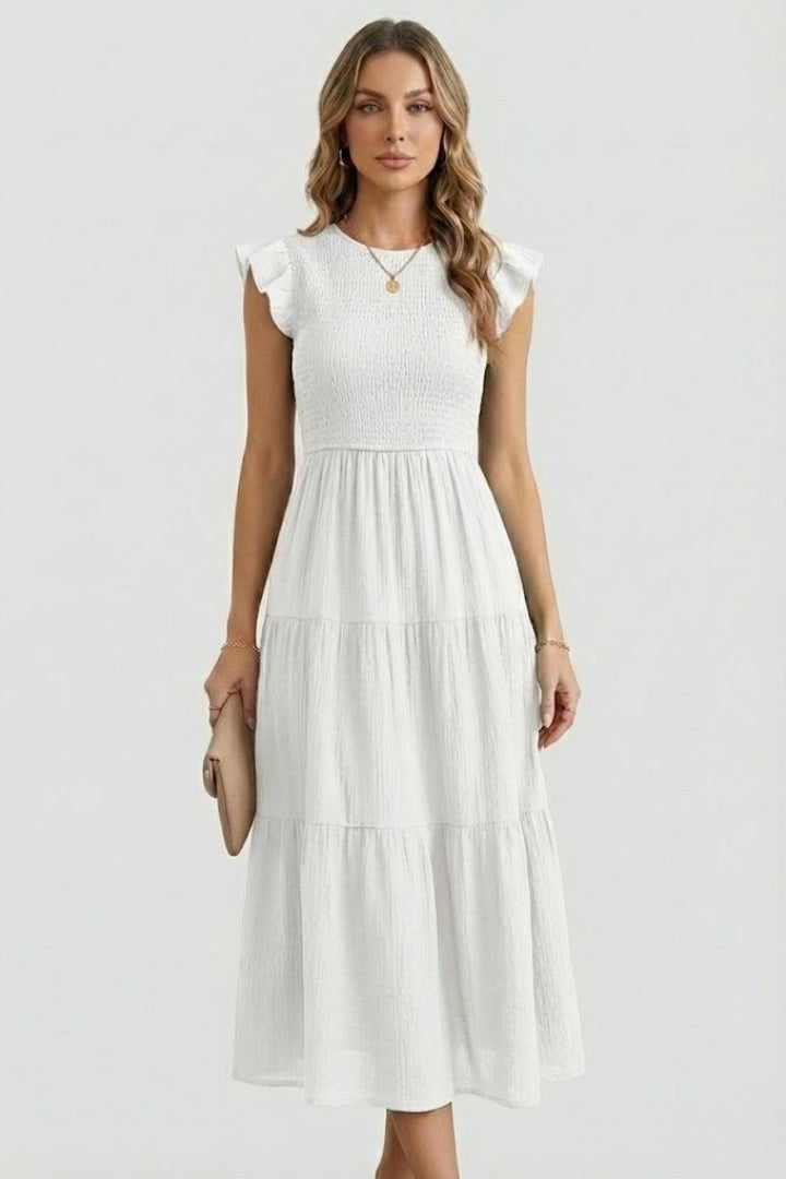 Women’s Tiered Off Shoulder Dress with Long Sleeves