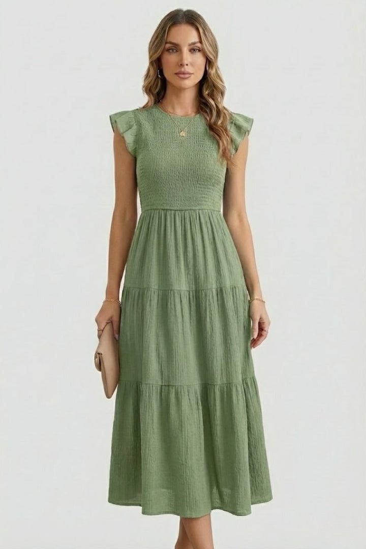 Women’s Tiered Off Shoulder Dress with Long Sleeves