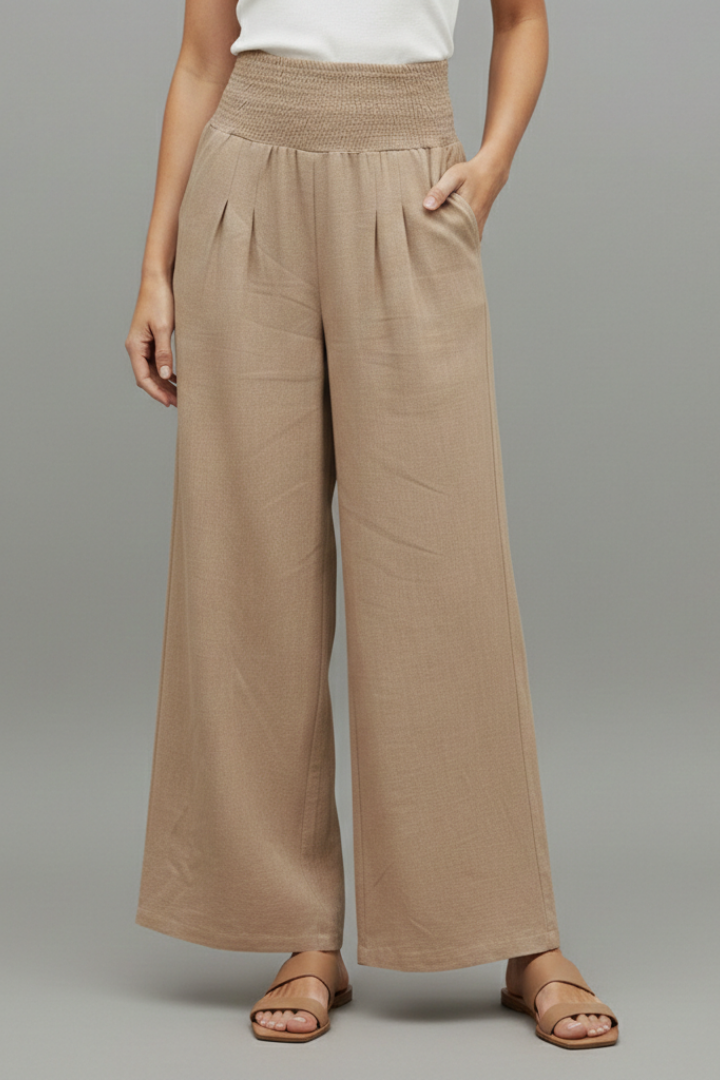 Women’s Trousers with Elastic Waist and Wide Legs