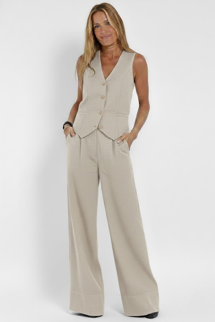 Women’s Two Piece Outfit V Neck Waistcoat