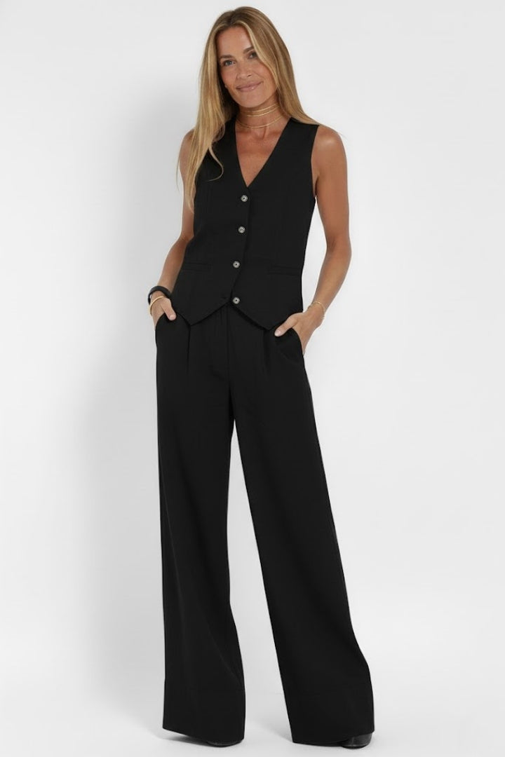 Women’s Two Piece Outfit V Neck Waistcoat