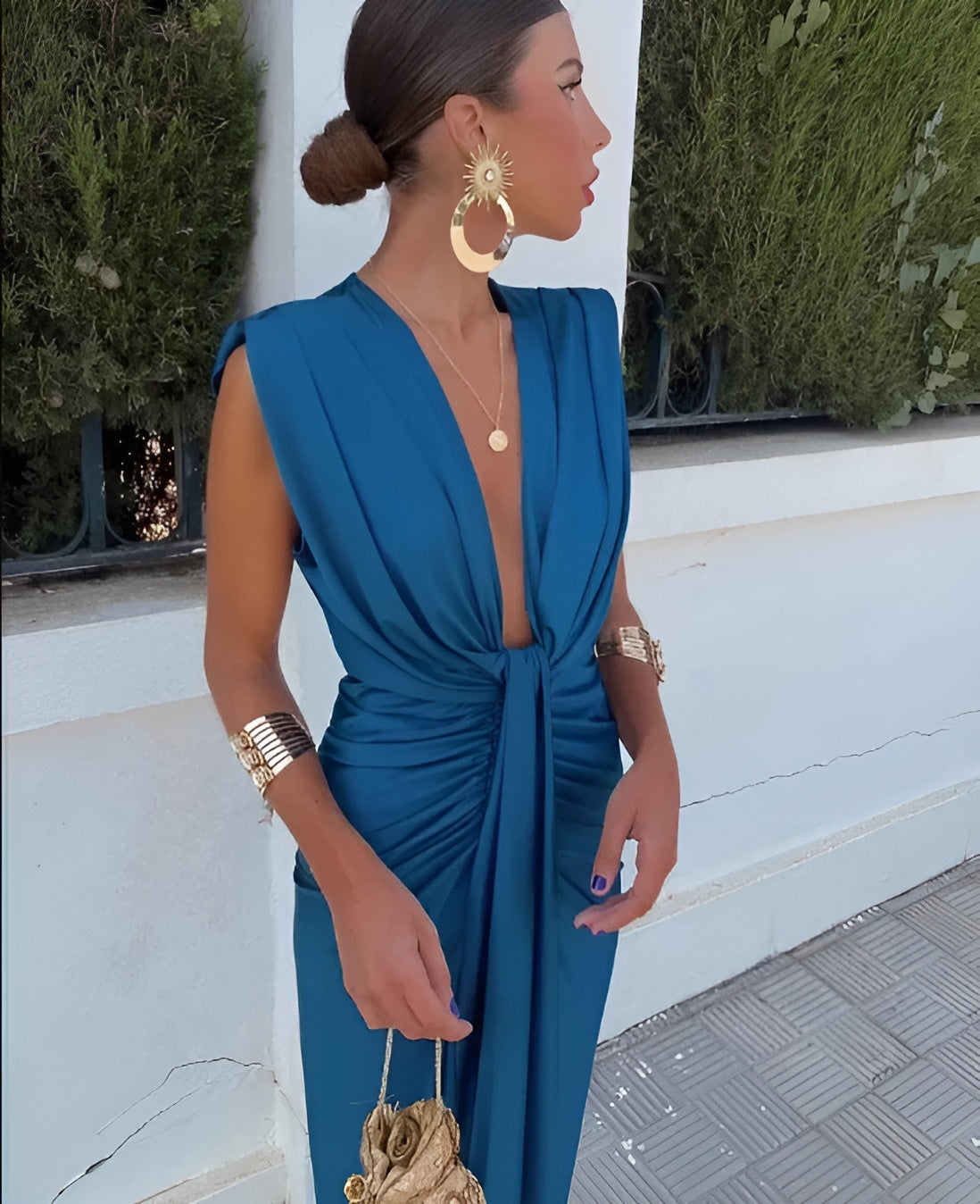 Pleated Maxi Dress for Women