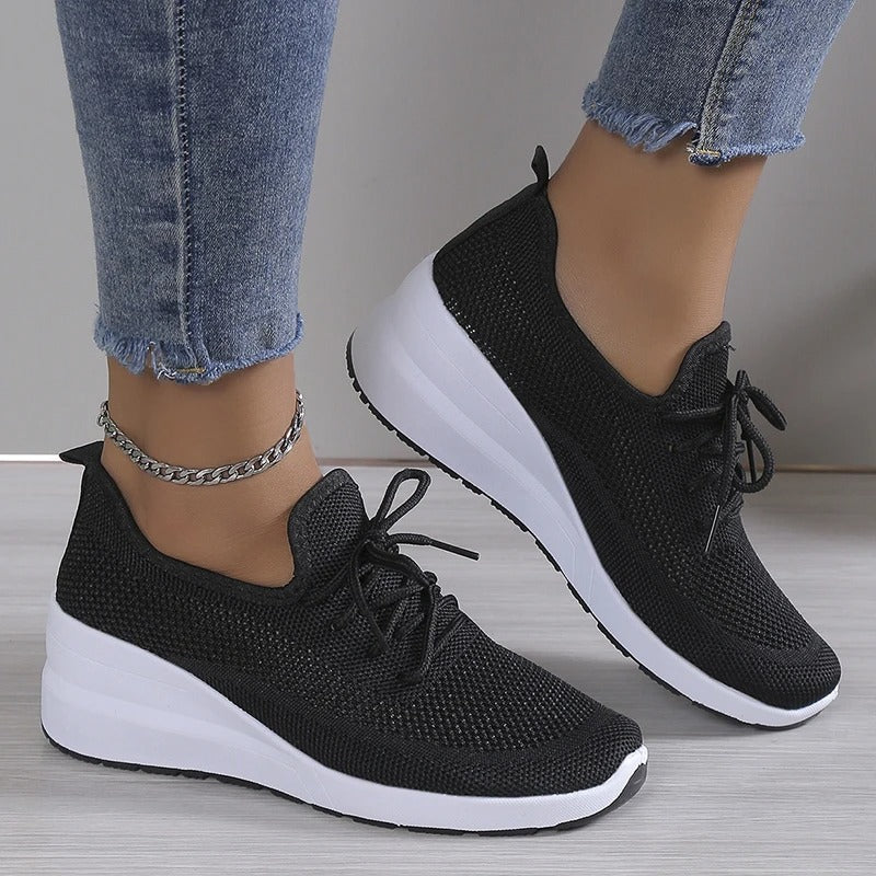 Unisex Lace-Up Sneakers with Footbed and Layered Sole
