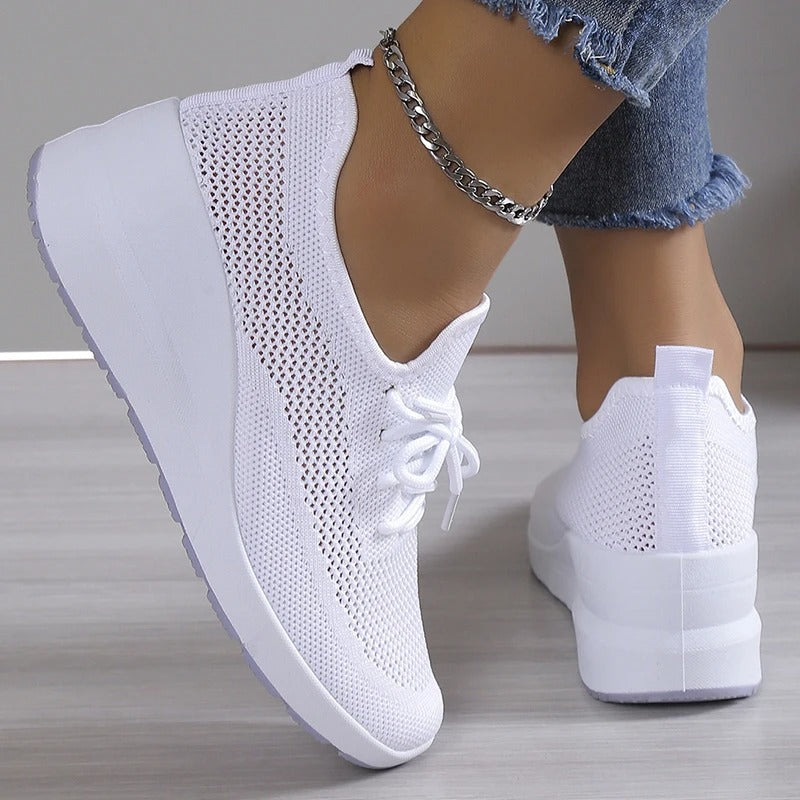 Unisex Lace-Up Sneakers with Footbed and Layered Sole