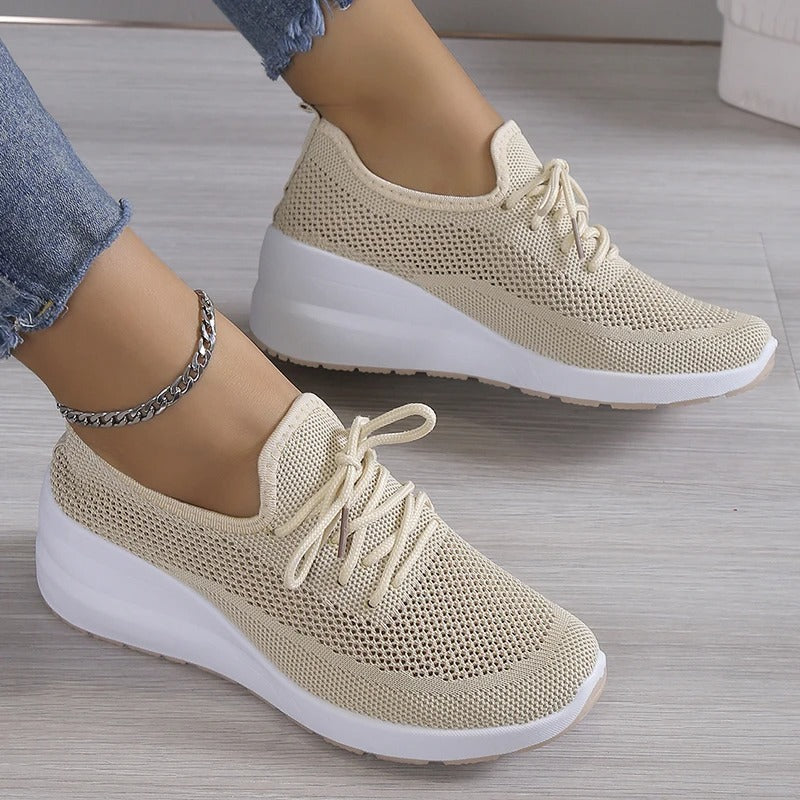 Unisex Lace-Up Sneakers with Footbed and Layered Sole