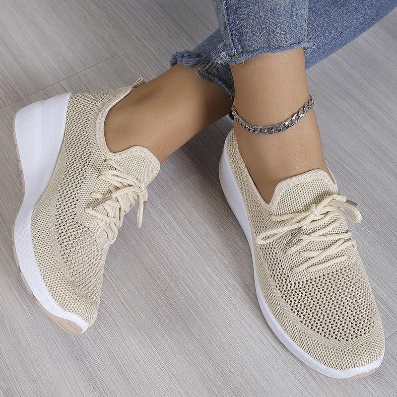 Unisex Lace-Up Sneakers with Footbed and Layered Sole