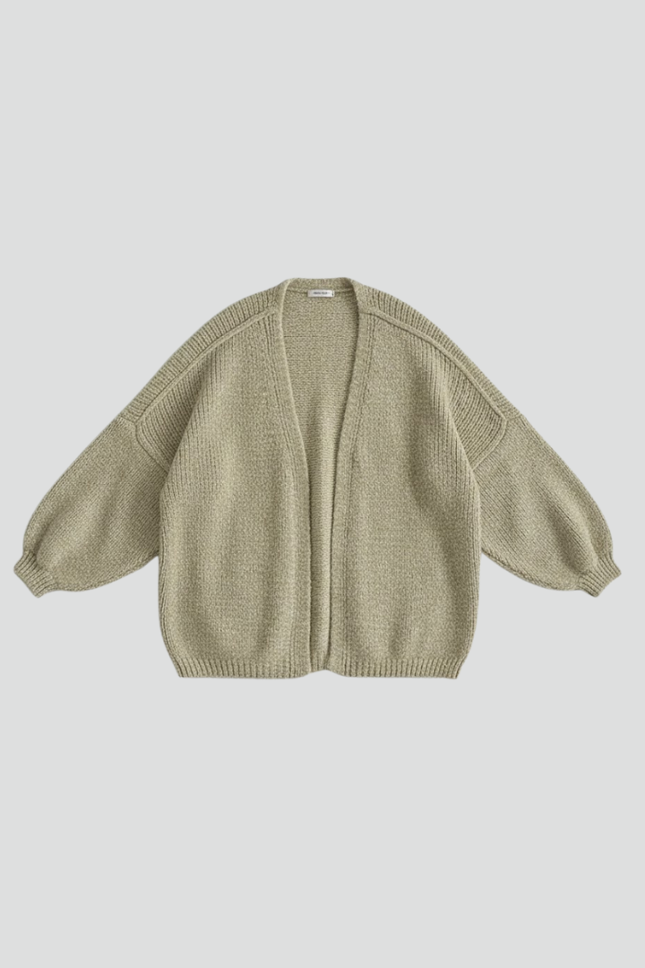 Women’s Knit Cardigan with Open Front and Long Sleeves