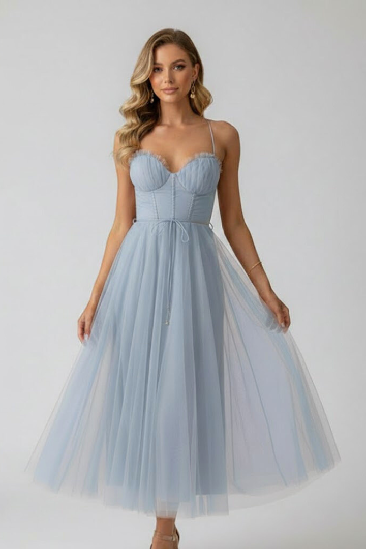 Women’s Tulle Dress with Sweetheart Neck