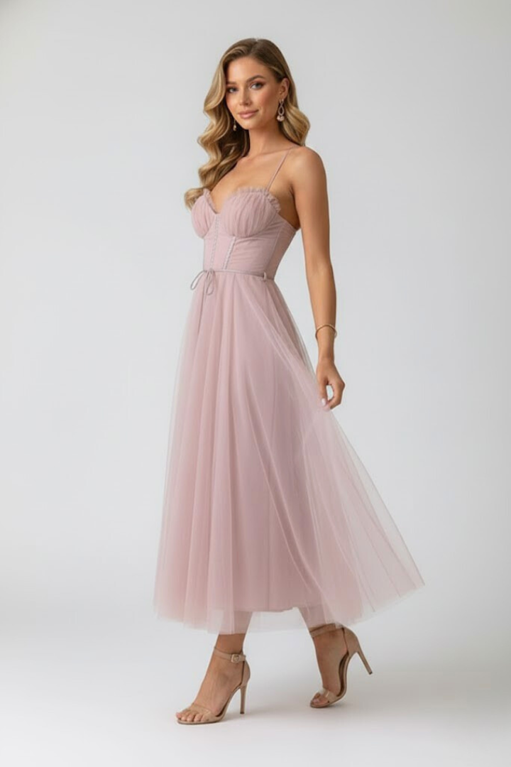 Women’s Tulle Dress with Sweetheart Neck