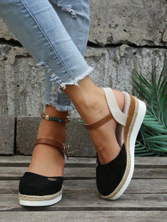 Closed-Toe Slingback Espadrille Sandals for Women