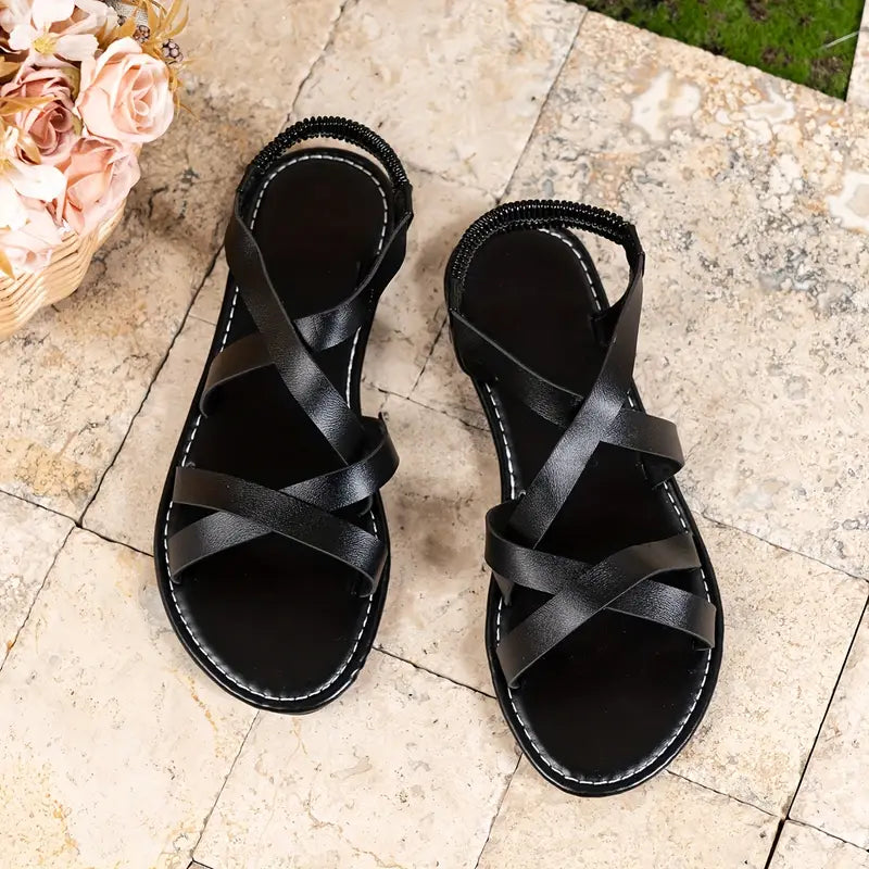 Women’s Flat Sandals with Criss-Cross Straps