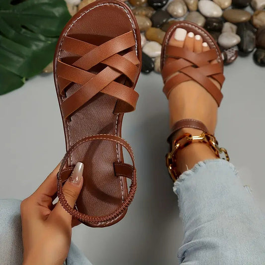 Crisscross Ankle Strap Sandals For Women