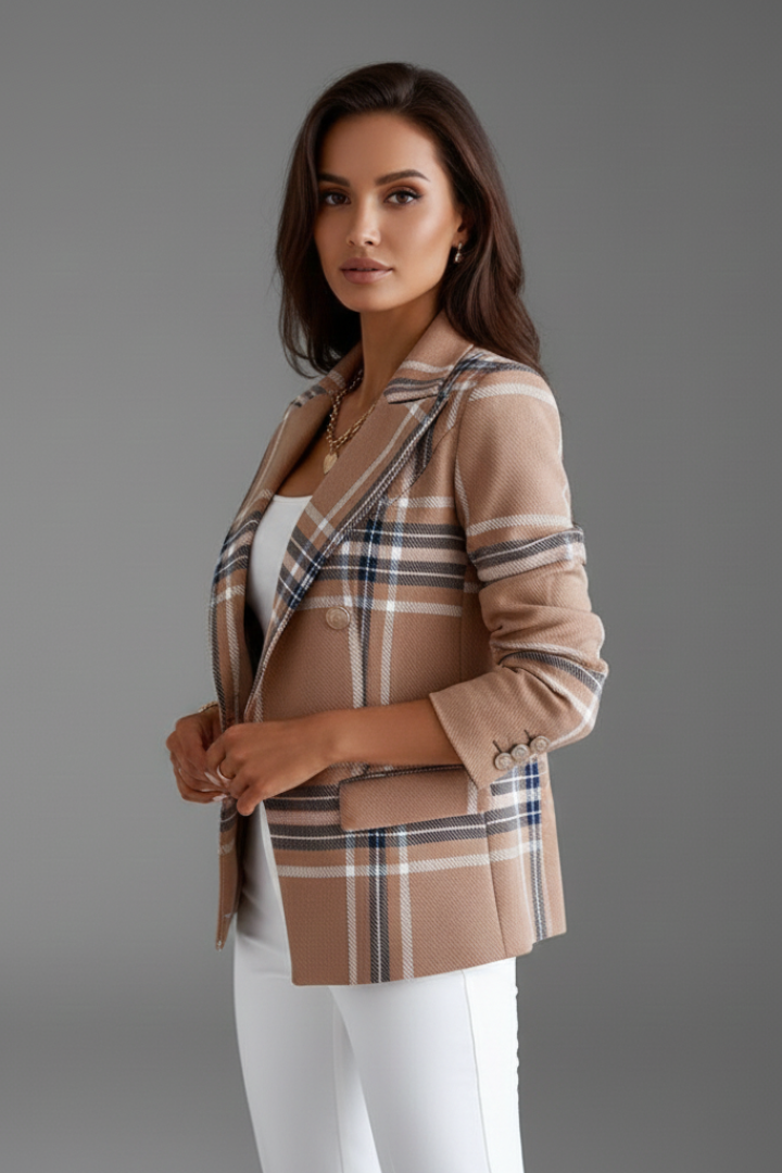 Women’s Blazer with Lapels and Textured Surface