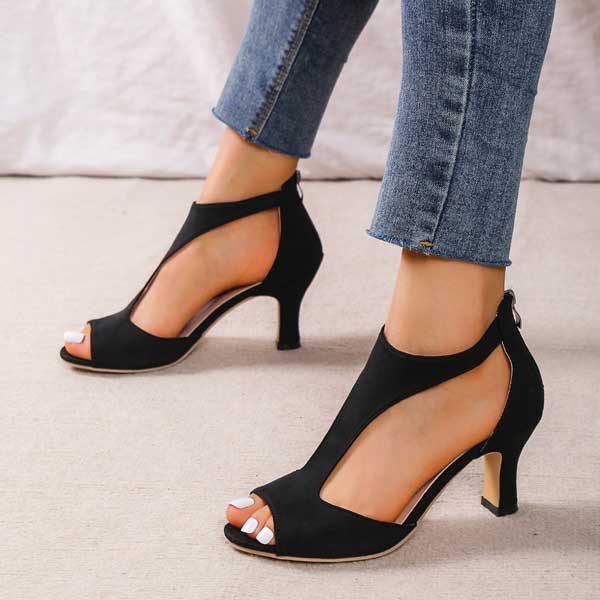 Elegant Supportive Open-Toe Mid-Heel Sandals