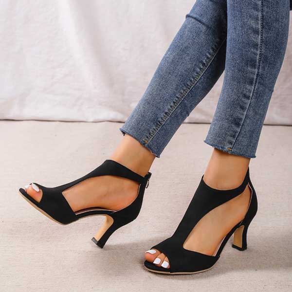 Elegant Supportive Open-Toe Mid-Heel Sandals