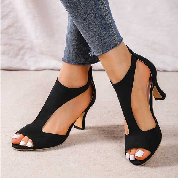 Elegant Supportive Open-Toe Mid-Heel Sandals